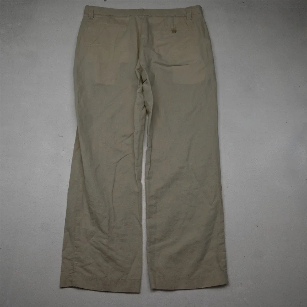 Banana Republic 36x30 Khaki Linen Cotton Standard Beach Wedding Mens Pants